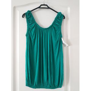 Dames ballontop Lucia effen groen mouwloos XL/XXL