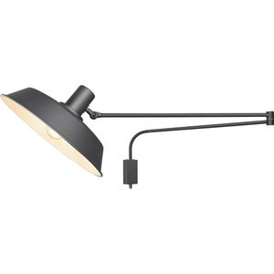 LED Wandlamp - Wandverlichting - Torna Bolan - E27 Fitting - Rond - Mat Zwart - Aluminium