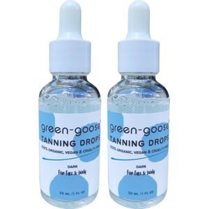 green-goose® Organic Tanning Drops - Dark - 2x30ml - Zelfbruinende Druppels - 100% Biologisch, Natuurlijk & Diervriendelijk - Organic, Vegan & Cruelty Free