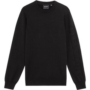 Lyle & Scott - Mid Knits Mesh Logo Crew Neck Jumper - Heren - Zwart - Vesten