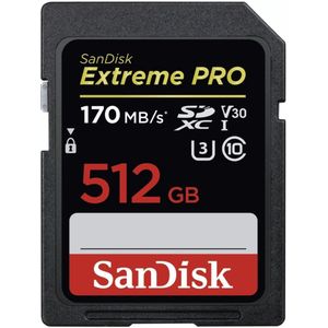 Sandisk Extreme PRO SDXC - Geheugenkaart - 512GB - V30 U3 UHS-I - 170MB/s