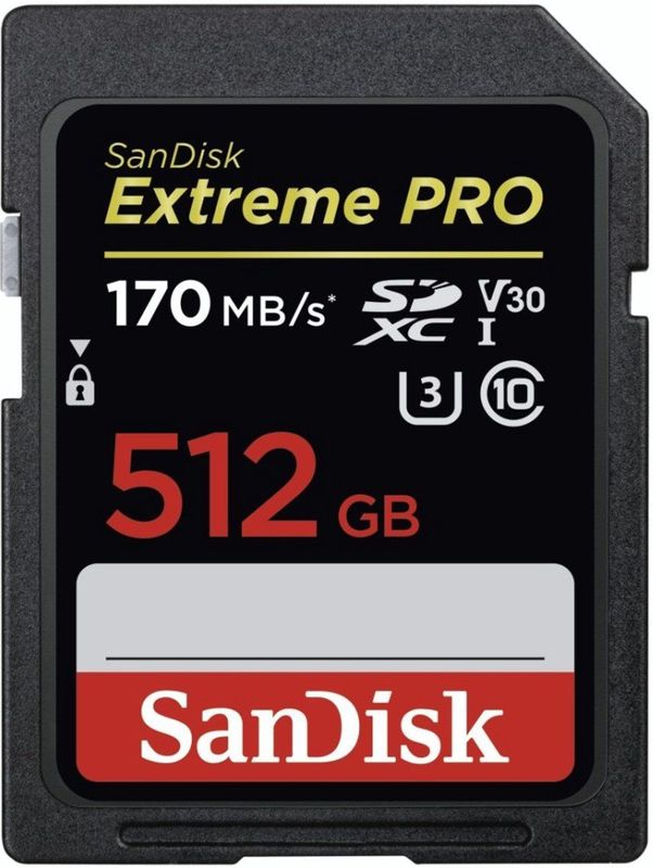 Sandisk Extreme PRO SDXC - Geheugenkaart - 512GB - V30 U3 UHS-I - 170MB/s
