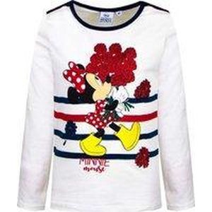 Minnie Mouse - Longsleeve - Wit - 6 jaar -  116cm