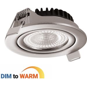 Inbouwspot Nikkel - Dimbaar - 5 watt - Lumen - 1800-2700 Kelvin - Dim to Warm - IP44 Badkamerverlichting