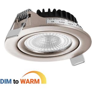 Ledmatters - Inbouwspot Nikkel - Dimbaar - 5 watt - 300 Lumen - 1800-2700 Kelvin - Dim to Warm - IP44 Badkamerverlichting