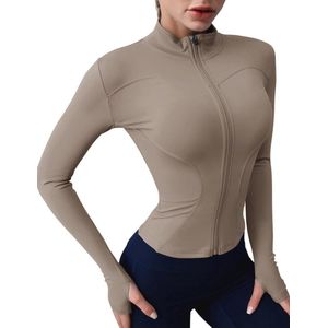 Rapbin Sportshirt met lange mouwen voor dames, sportshirt, fitness, training, yoga, crop tops, hardloopshirts met duimgaten