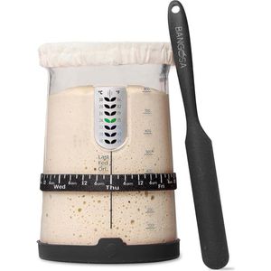 Bangosa - Zuurdesem Starter Set - Zuurdesem Pot - Sourdough Starter Kit - Fermentatieglas - Zuurdesemglas - 1000ml