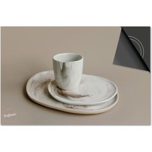 Inductie beschermer 71x52 - afdekplaat inductie mat - Dietrix Kookplaat beschermer - Exclusief - Bestek - Servies Marmer Wit