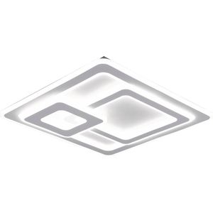 LED Plafondlamp - Plafondverlichting - Trion Mirna - 76W - Aanpasbare Kleur - Afstandsbediening - Dimbaar - Vierkant - Mat Wit - Aluminium