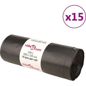 vidaXL-Vuilniszakken-150-st-240-l-zwart