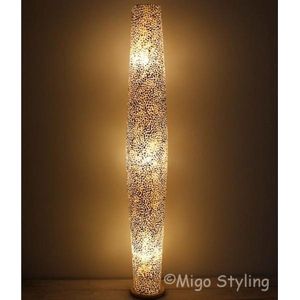 Elegante Vloerlamp Cone Copper - Hoogte 170 cm - Uniek Schelpen Design - Sfeervolle Verlichting
