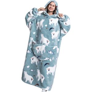 Oversized Fleece Trui Uniseks – One Size – Ijsbeer