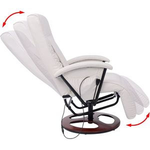 Maison Exclusive - Shiatsu massagestoel kunstleer wit