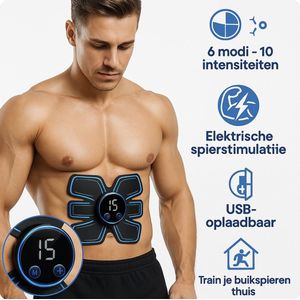 EMS Buikspieren Trainer Elektrisch - AB trainer - Afslankband - Spierstimulator - Sixpack Buiktrainer - Buikspiertrainer - USB Oplaadbaar