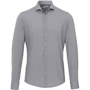 Pure - The Functional Shirt Print Grijs - Heren - Maat 40 - Slim-fit