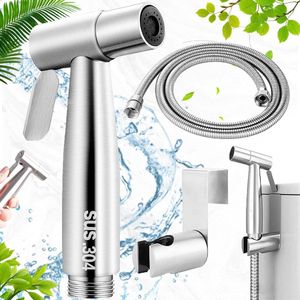 Bidet-sproeiset van roestvrij staal, handdouche, bad, bidet, toiletsproeier, toiletshattaf, handdouche, met 101 cm buis, explosiebestendig, voor het wassen van badkamer, keuken en balkon