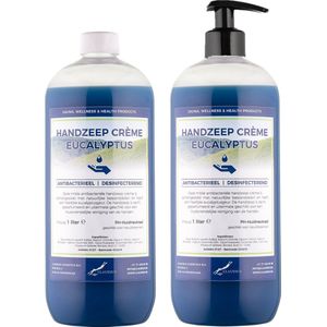 Handzeep Crème Eucalyptus 1 liter - met gratis pomp - set van 2 stuks