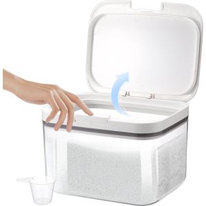 Opslagdoos voor Waspoeder - 2.8L Wasmiddelbox voor Poeder - Multifunctionele Luchtdichte Doos voor Wasmiddel - Wasbeads - Geparfumeerde Parels - Hondenvoer - Kattenvoer