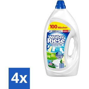 4 x Weißer Riese - Wasmiddel - Gel - Witte Was - 4.5L - 100 Wasbeurten - Witte Was - Wasmiddel - Wasgel - Vlekken Verwijderen - Wasformule