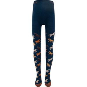Ewers - Maillot - Donkerblauw - Kindermaat - Paarden Bruin/Lichtbruin/Ecru