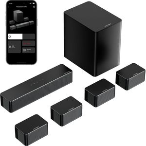ULTIMEA Poseidon D70 7.1 Soundbar met 6,5"" draadloze subwoofer en 4 surroundspeakers - Zwart