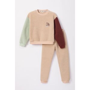 Pyjama Meisjes Woody Teddy Tricolor Olifant - Beige