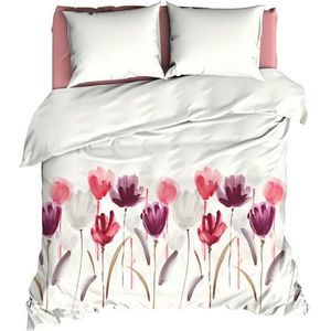 Romanette Fiorito Dekbedovertrek - Lits-jumeaux - Lits-jumeaux (270x200/220 cm + 2 slopen) - Rose/Grijs