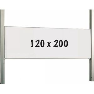 Whiteboard Deluxe Lanny - Emaille staal - Schuifmechanisme - Weekplanner - Maandplanner - Jaarplanner - Magnetisch - Wit - 120x200cm