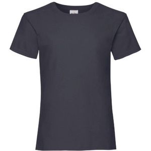 Fruit Of The Loom Meisjes Kinder Valuegewicht T-shirt  Korte Mouwen (2 stuks) (Donker Heather)