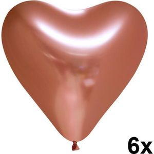 Chrome hart ballonnen Koper, 6 stuks, 30cm