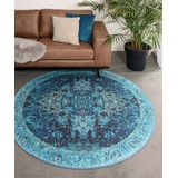 Rond vintage vloerkleed - Fade No.2 blauw 115 cm rond