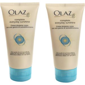 Olaz - Complete Everyday Sunshine - Hydraterende Bodycrème - 2x150 ml - Zelfbruinende Werking en SPF 15