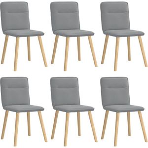 vidaXL Eetkamerstoelen - Set van 6 - Lichtgrijs Eettafelstoel - Eetkamerstoel - Comfortabele Stoel - Modern Ontwerp - Licht Grijs