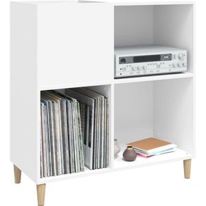 Platenspeler Meubel - LP-kast - Platenspelerkast - Draaitafelstandaard - Platenspelerstandaard - Vintage Displayplank - Wit