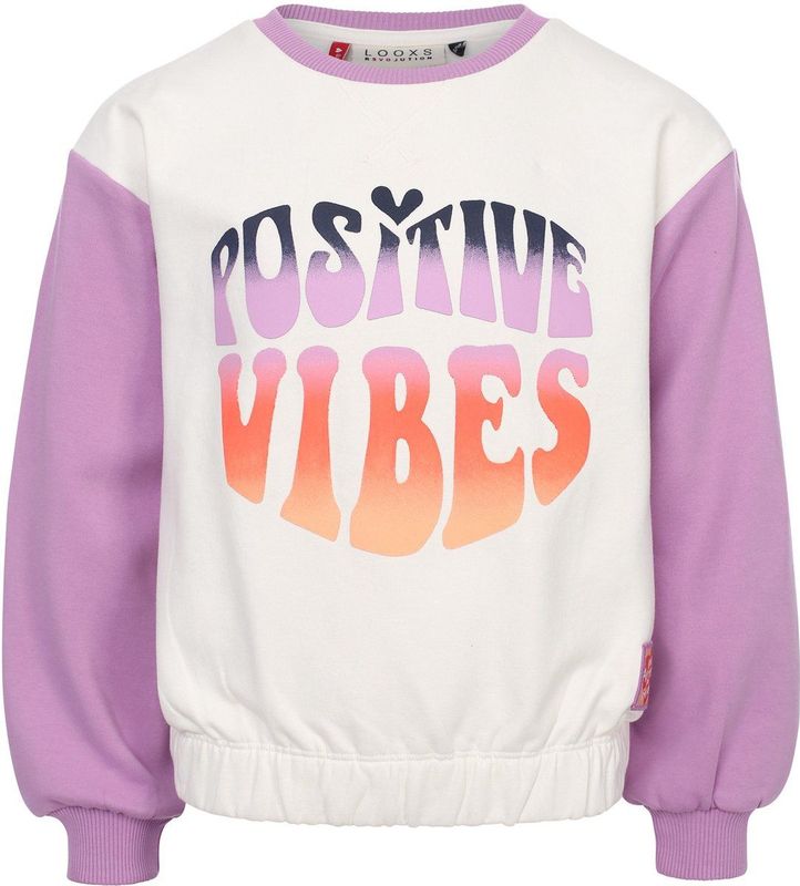 LOOXS Little 2601-7311-001 Meisjes Sweater - Maat 92 - Gebroken Wit van 95% Cotton 5% elastan