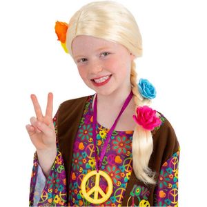 Smiffys - Princess/Hippie Long Plait Pruik Kinderen - Blond