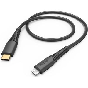 Hama USB-C naar Lightning kabel - Oplaadkabel geschikt voor o.a iPhone / iPad - MFI gecertificeerd - 3A USB2.0 - 480Mbps - 150cm - Zwart