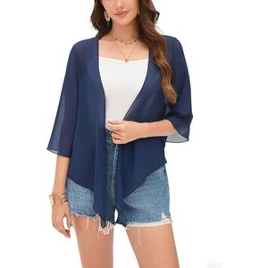 Chiffon Jasje Dames 3/4 Mouwen - Lichte Zomercardigan - Elegante Schouderjack voor Jurk