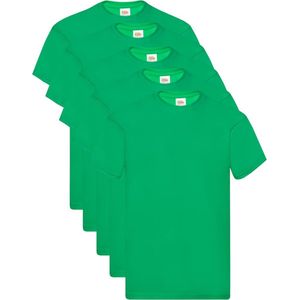Fruit of the Loom T-shirts Original 5 st S katoen groen