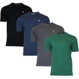 Donnay - T-shirt - Heren - Black/Navy/Charcoal/Forest green - 4-Pack