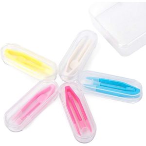 Contactlensverwijderaar voor zachte lenzen, 5-pack contactlensapplicator met pincet, draagbare contactlensverwijderaar en -inbrenger voor op reis, kleur-Ⅲ