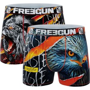 Freegun heren boxershorts microvezel - 2-pack - maat S - Arend/leeuw