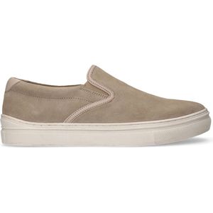 Sacha - Heren - Beige suède loafers met witte zool - Maat 45