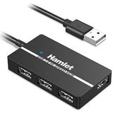Hamlet - XHUB-04U2 - Interface Hub - USB 2.0 - Zwart - 1 stuk