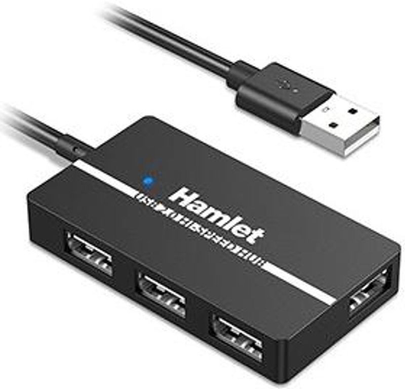 Hamlet - XHUB-04U2 - Interface Hub - USB 2.0 - Zwart - 1 stuk