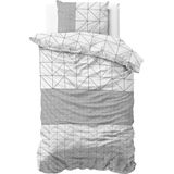 Sleeptime Flanel Gino Dekbedovertrek - Eenpersoons - 140 x 200/220 + 1 kussensloop 60x70 - Grijs