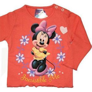 Disney - Minnie Mouse - Meisjes Kleding - Longsleeve - Oranje - T-shirt met lange mouwen - Maat 86