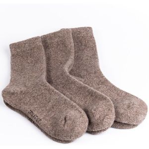 Mongolian Made Wollen Sokken van 100% Schapenwol – Warme, Zachte & Ademende Heren- en Dames Sokken – Maat 37-48 - Bundel van 3-paar
