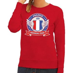 Rood France drinking team sweater / sweater rood dames - Frankrijk kleding XS