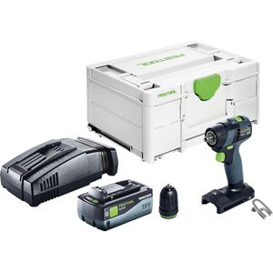 Festool TXS 18-Basic accuschroefboormachine 18 V 40 Nm borstelloos + 1x accu 8.0 Ah + snellader + systainer